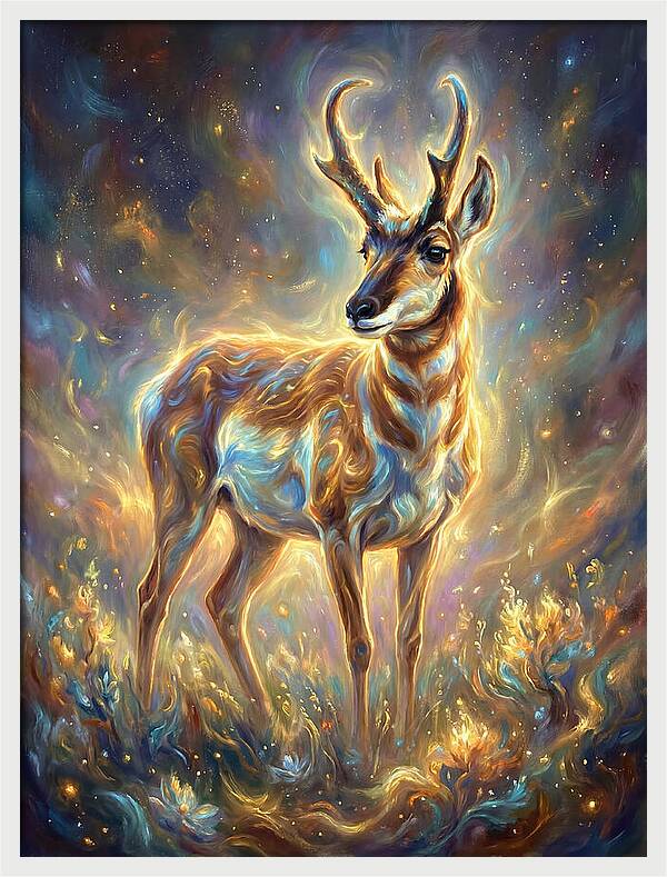 Pronghorn In Cosmic Glow