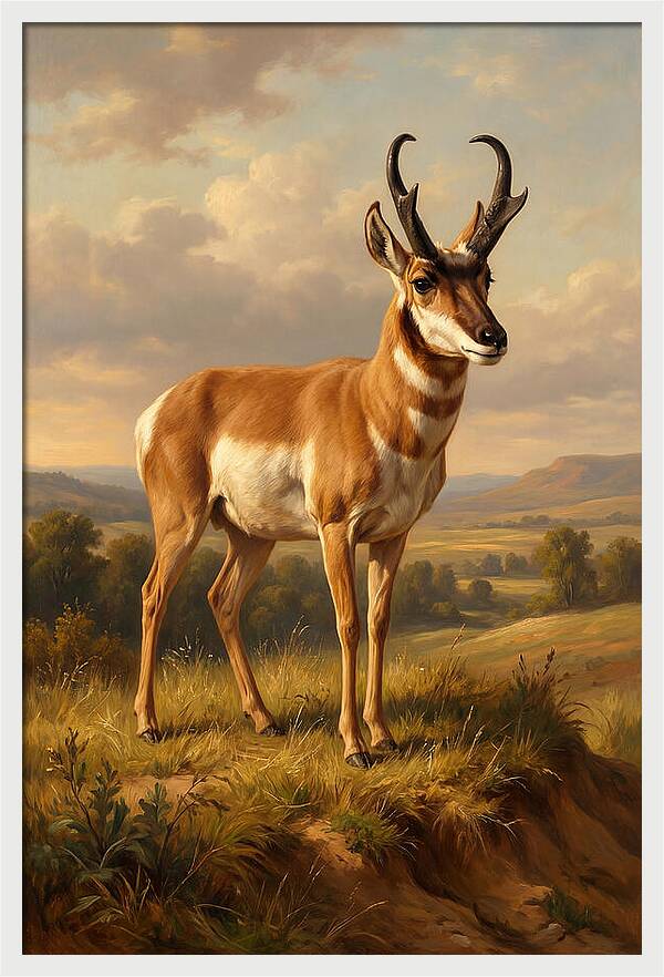 Pronghorn In Natural Habitat