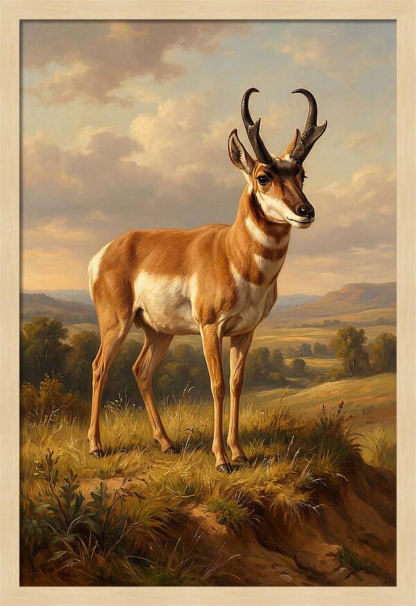 Pronghorn In Natural Habitat