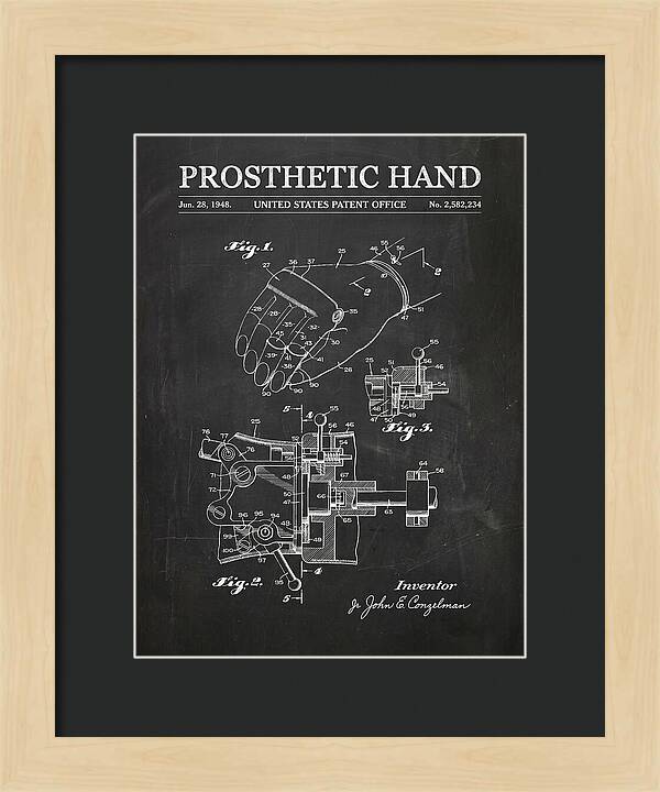 Prosthetic Hand Chalkboard Patent Us2582234a