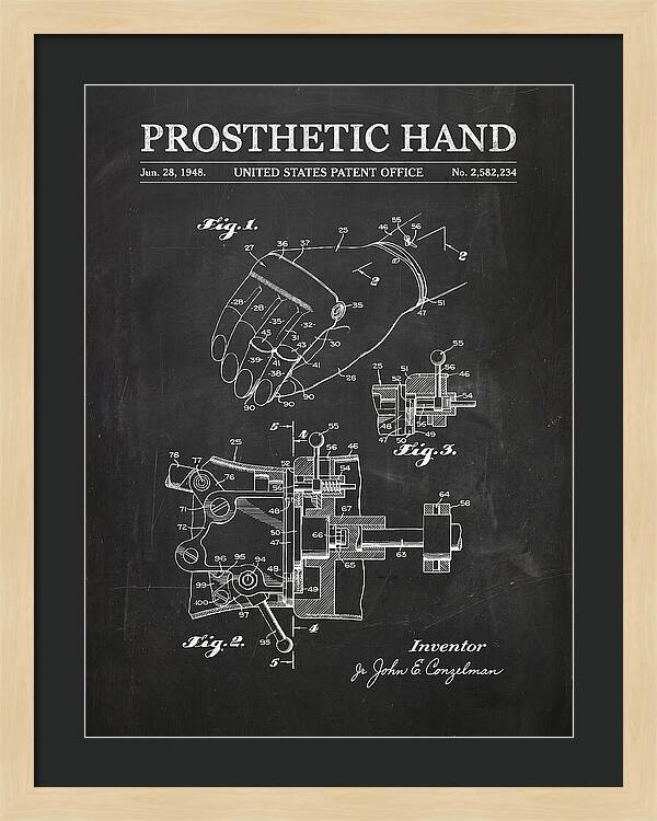 Prosthetic Hand Chalkboard Patent Us2582234a