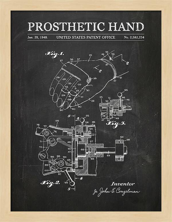 Prosthetic Hand Chalkboard Patent Us2582234a