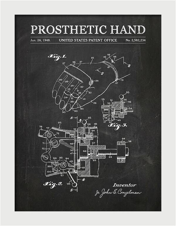 Prosthetic Hand Chalkboard Patent Us2582234a
