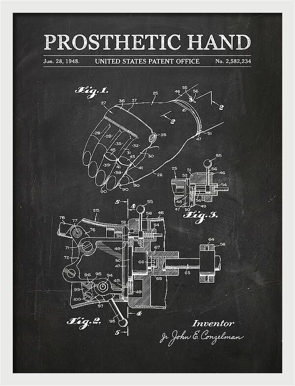 Prosthetic Hand Chalkboard Patent Us2582234a