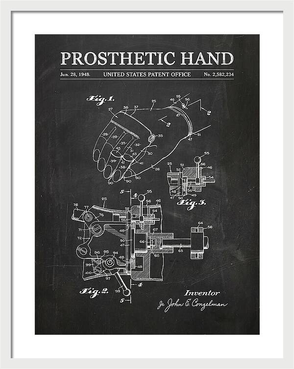 Prosthetic Hand Chalkboard Patent Us2582234a