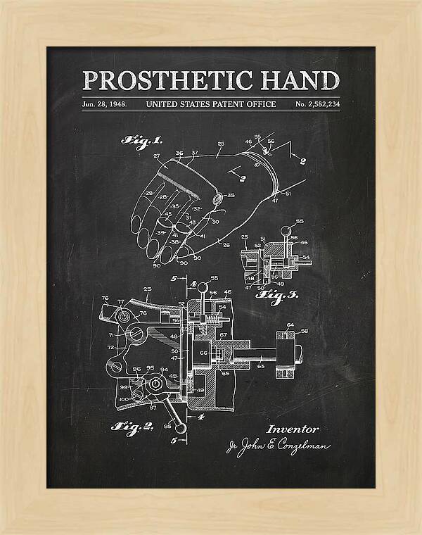 Prosthetic Hand Chalkboard Patent Us2582234a