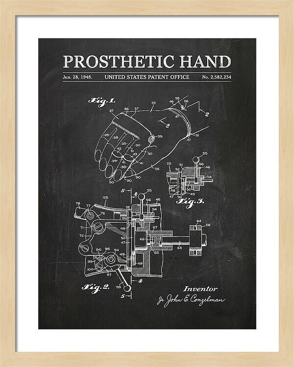 Prosthetic Hand Chalkboard Patent Us2582234a