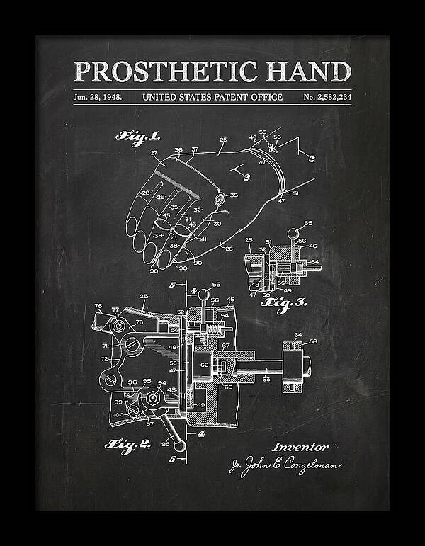 Prosthetic Hand Chalkboard Patent Us2582234a