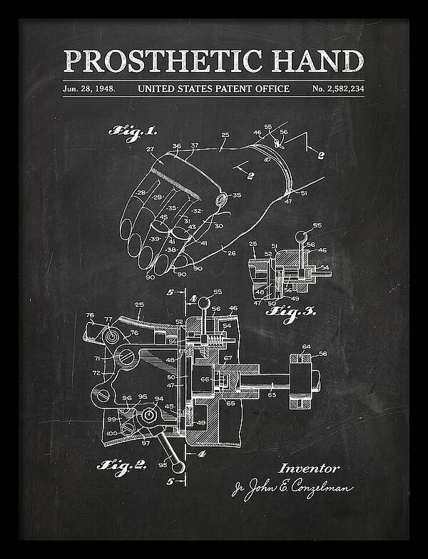 Prosthetic Hand Chalkboard Patent Us2582234a