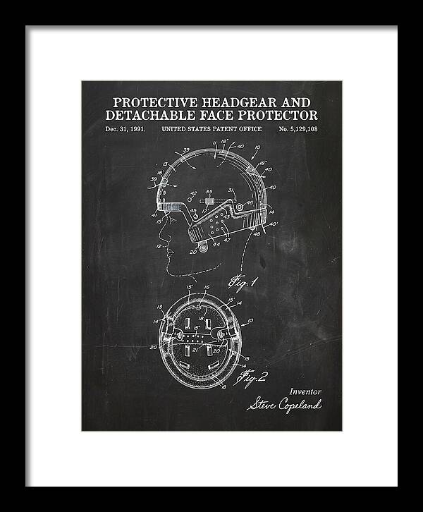 Protective Headgear And Detachable Face Protector Chalkboard Patent Us5129108a