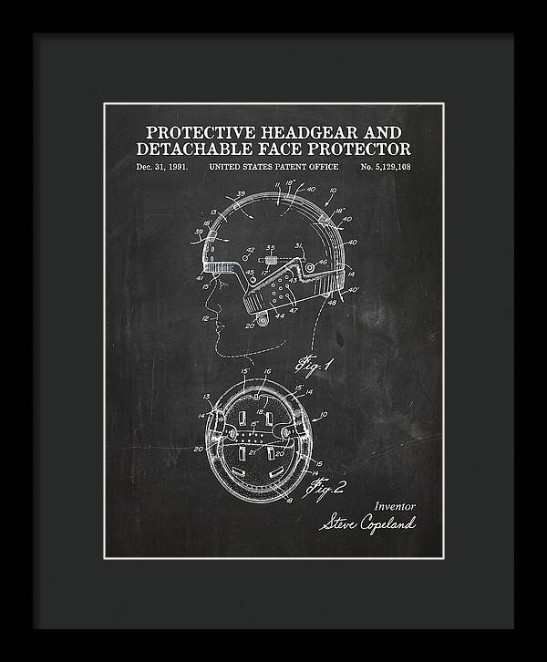 Protective Headgear And Detachable Face Protector Chalkboard Patent Us5129108a