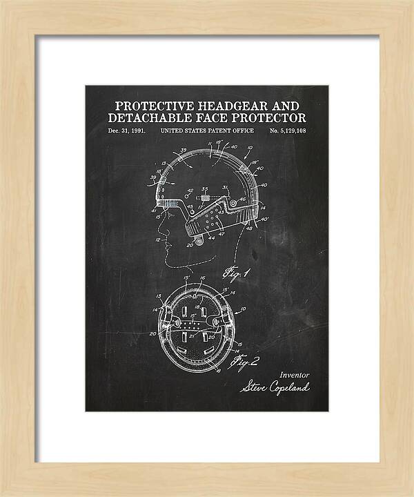 Protective Headgear And Detachable Face Protector Chalkboard Patent Us5129108a