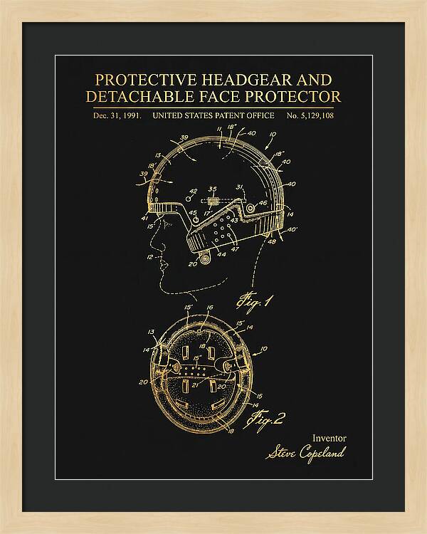 Protective Headgear And Detachable Face Protector Gold Patent Us5129108a
