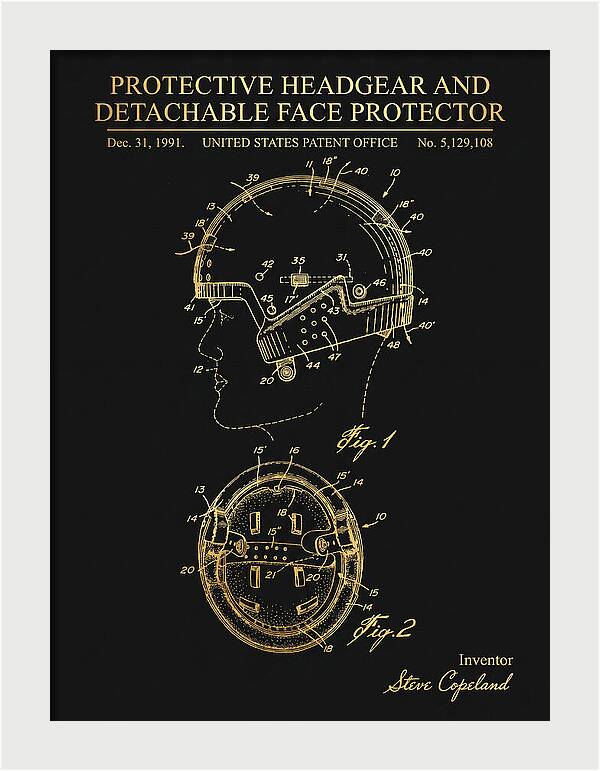 Protective Headgear And Detachable Face Protector Gold Patent Us5129108a