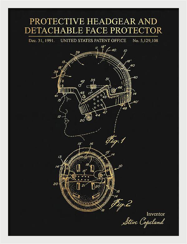 Protective Headgear And Detachable Face Protector Gold Patent Us5129108a