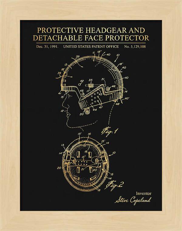 Protective Headgear And Detachable Face Protector Gold Patent Us5129108a
