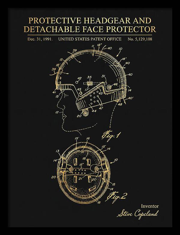 Protective Headgear And Detachable Face Protector Gold Patent Us5129108a