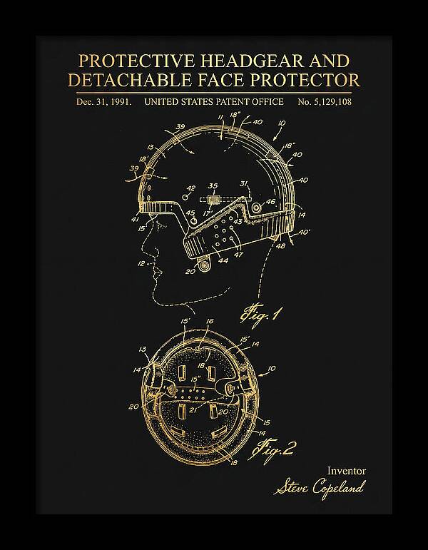 Protective Headgear And Detachable Face Protector Gold Patent Us5129108a