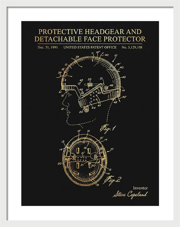 Protective Headgear And Detachable Face Protector Gold Patent Us5129108a