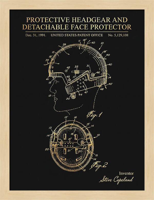Protective Headgear And Detachable Face Protector Gold Patent Us5129108a