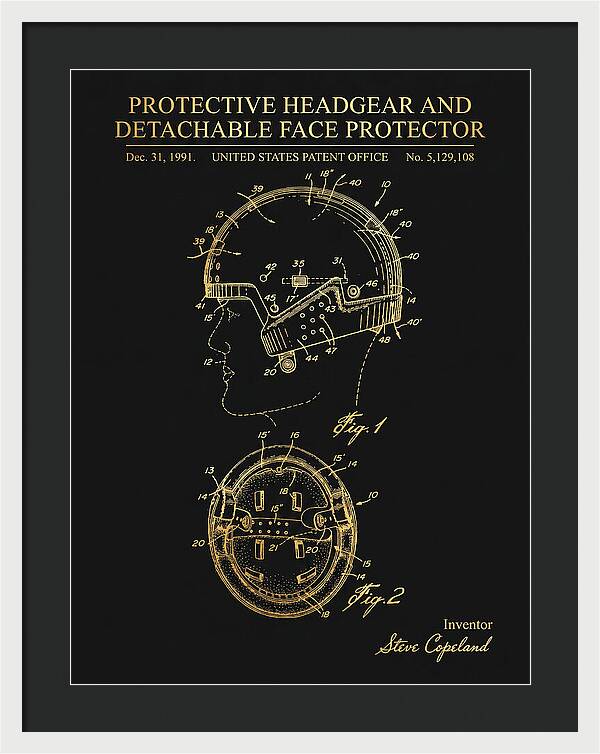 Protective Headgear And Detachable Face Protector Gold Patent Us5129108a