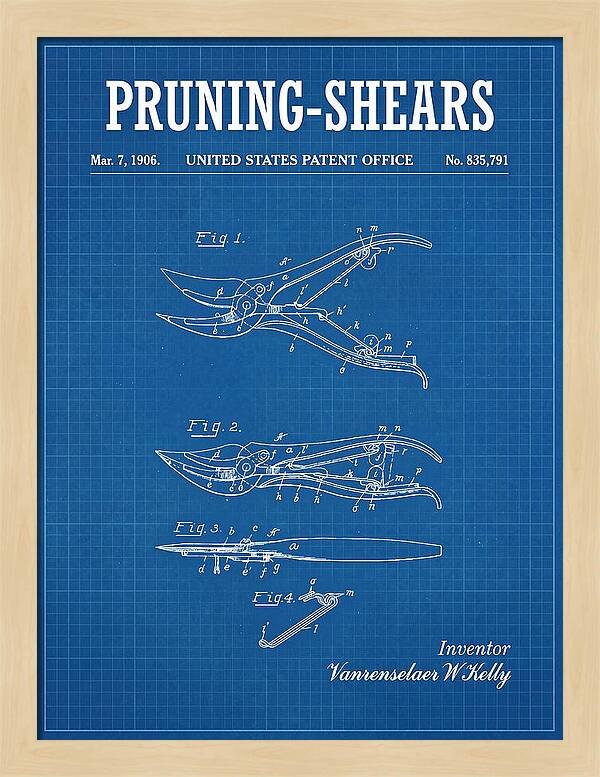 Pruning Shears Blueprint Patent Us835791a
