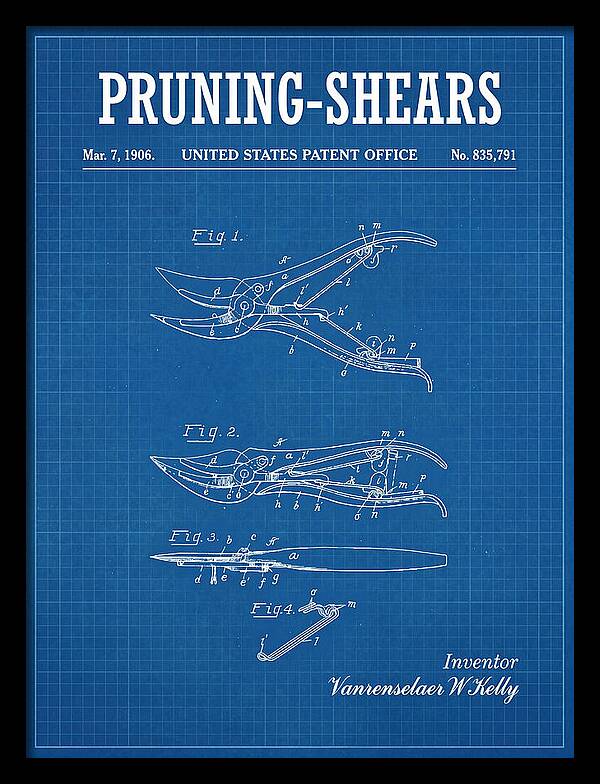 Pruning Shears Blueprint Patent Us835791a
