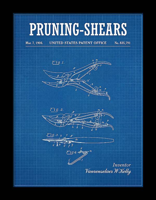 Pruning Shears Blueprint Patent Us835791a
