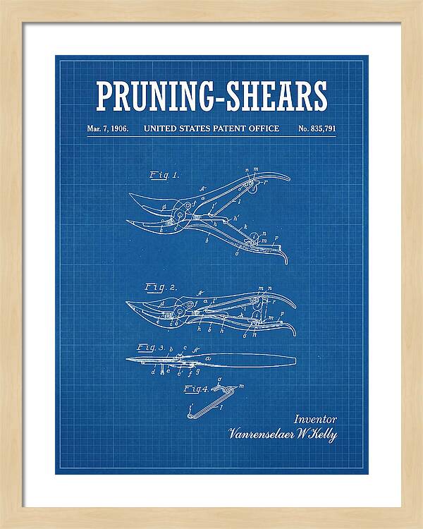 Pruning Shears Blueprint Patent Us835791a