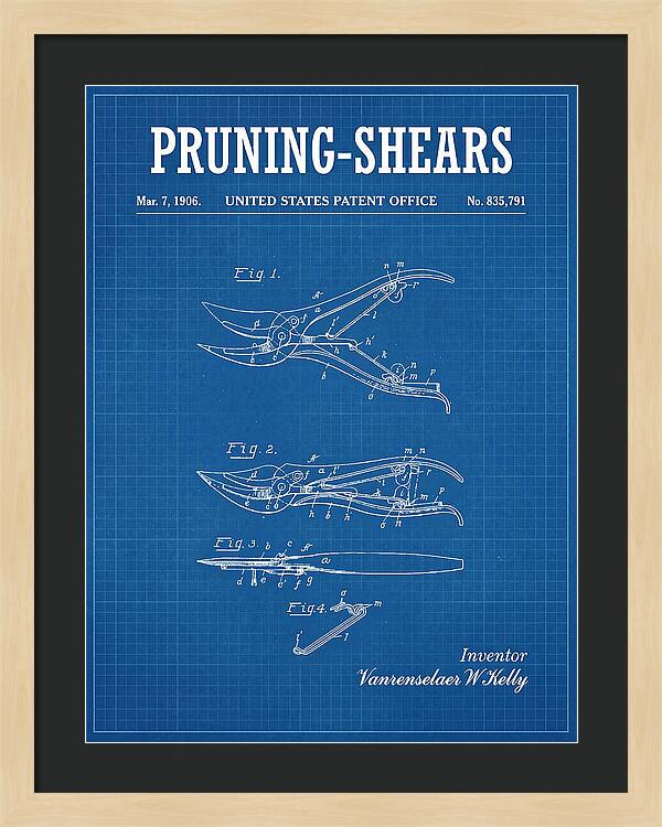 Pruning Shears Blueprint Patent Us835791a