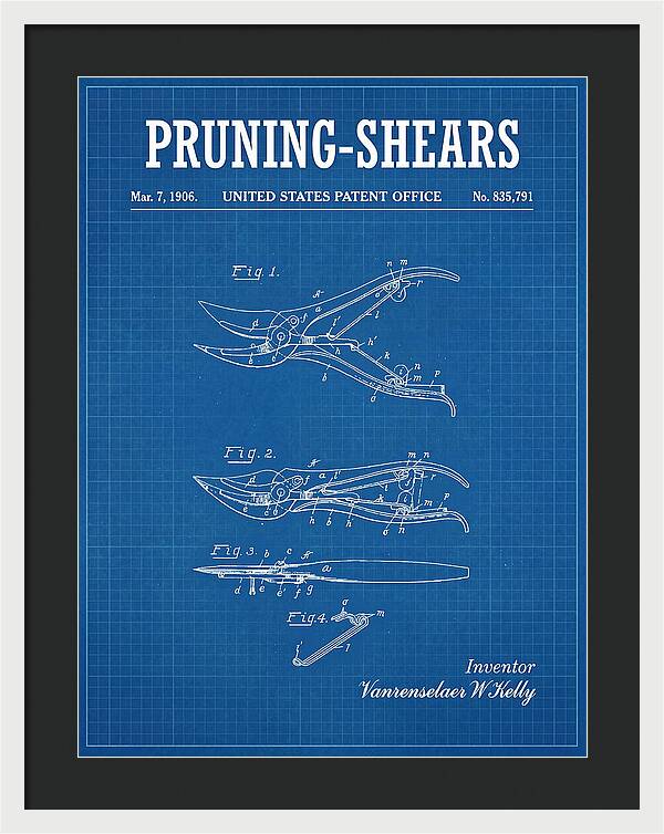 Pruning Shears Blueprint Patent Us835791a