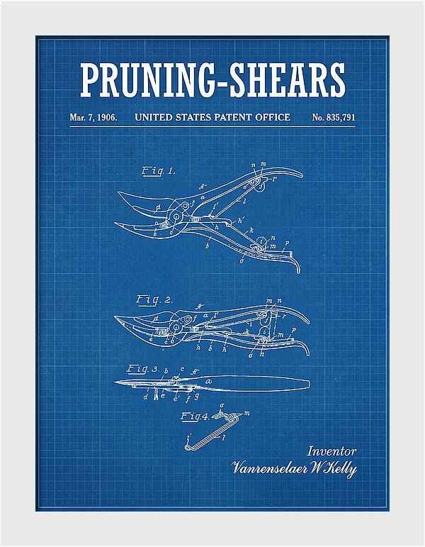 Pruning Shears Blueprint Patent Us835791a