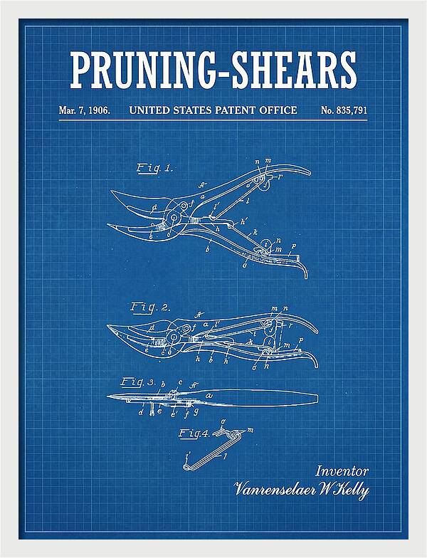 Pruning Shears Blueprint Patent Us835791a
