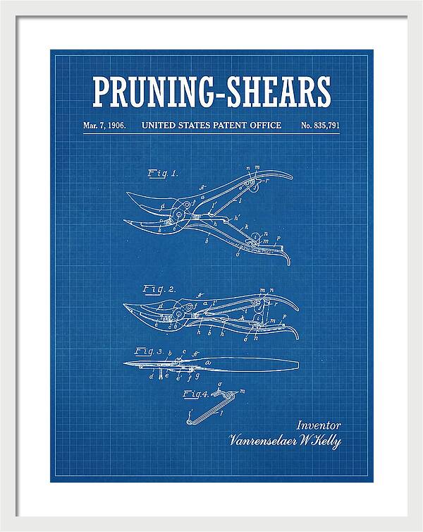 Pruning Shears Blueprint Patent Us835791a