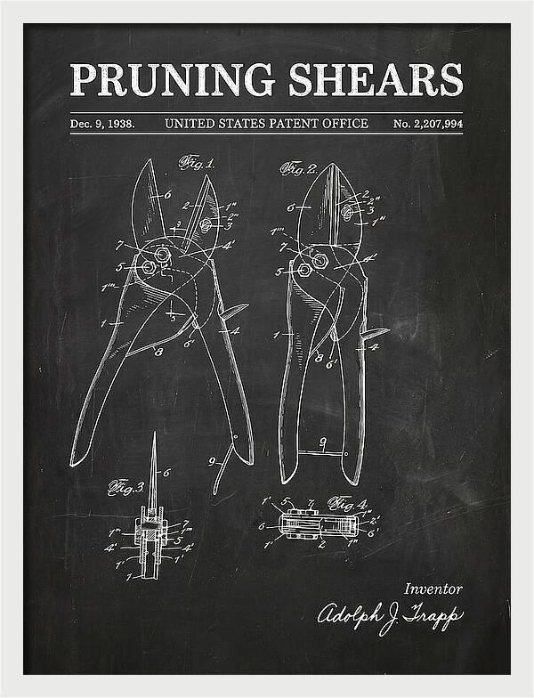 Pruning Shears Chalkboard Patent Us2207994a