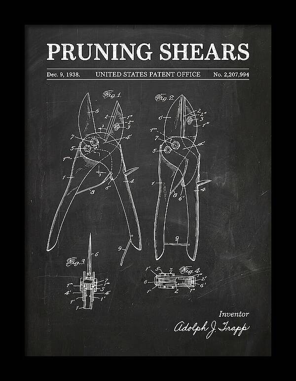Pruning Shears Chalkboard Patent Us2207994a