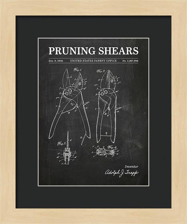 Pruning Shears Chalkboard Patent Us2207994a