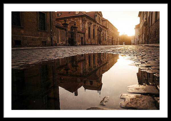 Puddle Reflection At Dusk