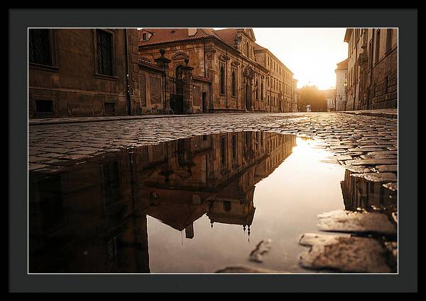 Puddle Reflection At Dusk