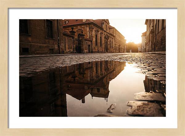 Puddle Reflection At Dusk