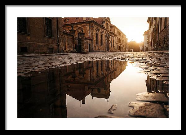 Puddle Reflection At Dusk