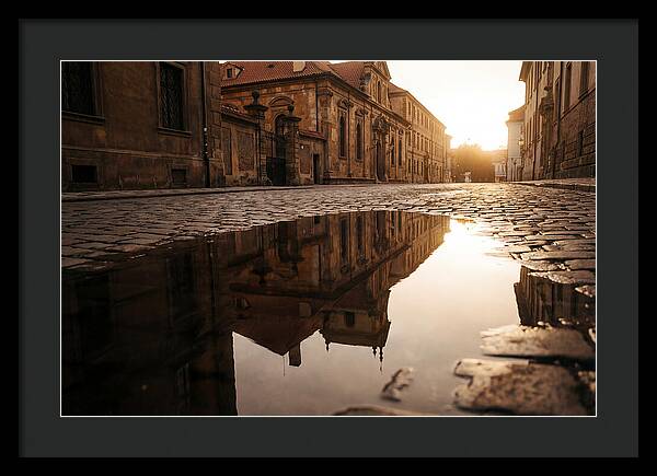 Puddle Reflection At Dusk