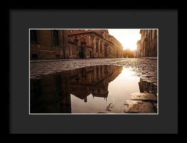 Puddle Reflection At Dusk