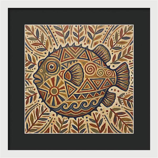 Pufferfish Folk Art