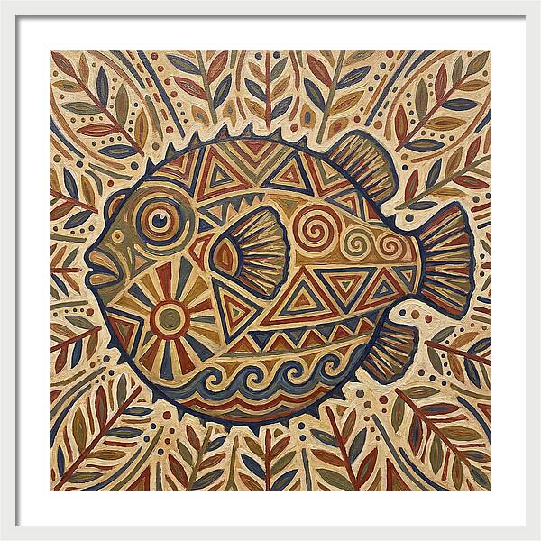 Pufferfish Folk Art