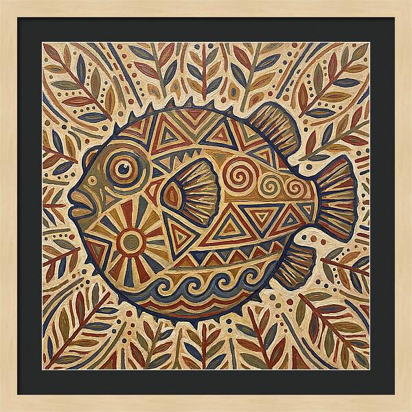 Pufferfish Folk Art
