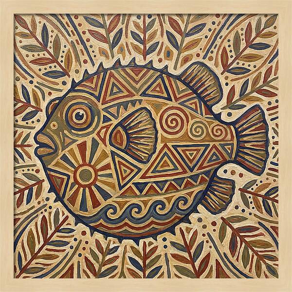 Pufferfish Folk Art