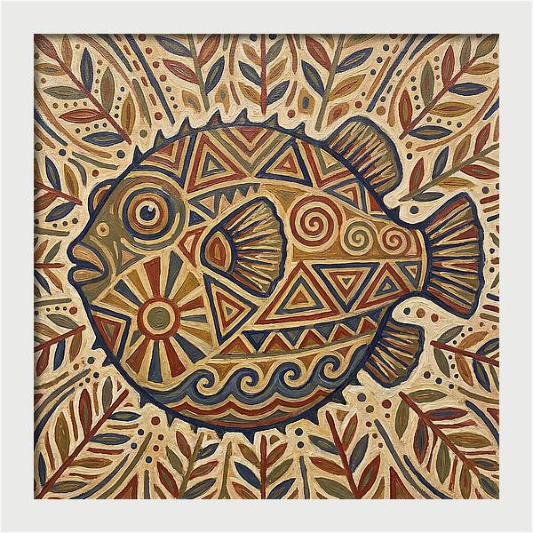 Pufferfish Folk Art