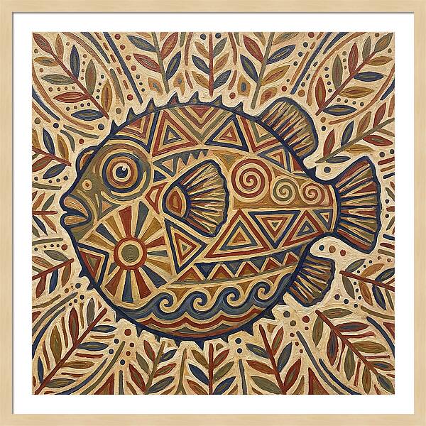 Pufferfish Folk Art