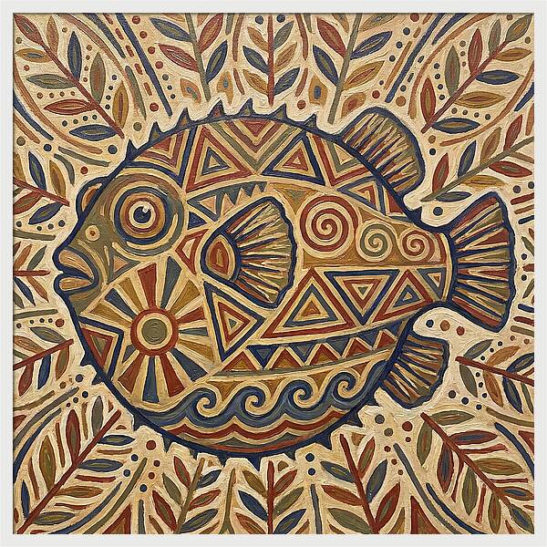 Pufferfish Folk Art